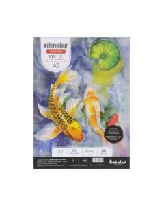 Scholar Artists' Watercolour - A5 (14.8 cm x 21 cm or 5.8 in x 8.3 in) Natural White Rough Grain 300 GSM 100% Wood Free Cellulose Cotton Paper, Glued Pad of 12 Sheets