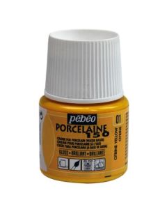 Pebeo Porcelaine 150 Paint - 45 ml bottle - Citrine Yellow (01)