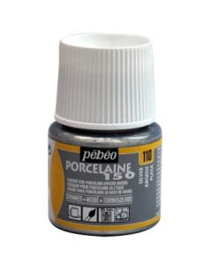 Pebeo Porcelaine 150 Paint - 45 ml bottle - Shimmer Silver (110)