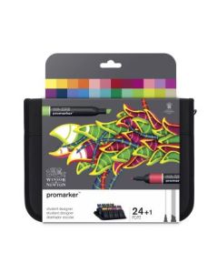 Winsor & Newton ProMarker - Twin Tip - Alcohol Based - Student Designer Wallet - Set of 24