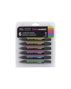 Winsor & Newton ProMarker - Twin Tip - Broad+Fine - Pigment Based - Neon Marker Set