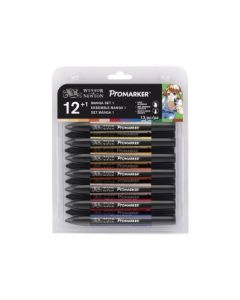 Winsor & Newton ProMarker - Twin Tip - Broad+Chisel - Alcohol Based - Manga Expansion Set 1