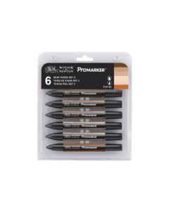 Winsor & Newton ProMarker - Twin Tip - Alcohol Based - Skin Tones Set of 6 - Set 2