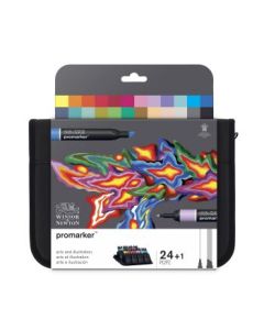 Winsor & Newton ProMarker - Twin Tip - Alcohol Based - Art & Illustration Wallet Set of 24