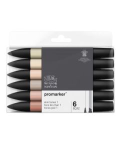 Winsor & Newton ProMarker - Twin Tip - Alcohol Based - Skin Tones Set of 6 - Set 1