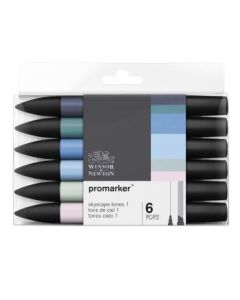 Winsor & Newton ProMarker - Twin Tip - Alcohol Based - Skyscape Tones Set of 6