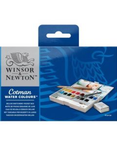 Winsor & Newton Cotman Water Colour Deluxe Sketchers’ Pocket Box – 16 Half Pans