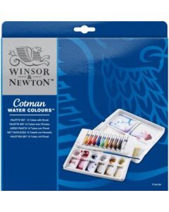 Winsor & Newton Cotman Water Colour Palette Set - 10 Tubes x 8 ML with Brush