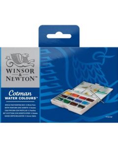 Winsor & Newton Cotman Water Colour Whole Pan Painting Box - 12 Whole Pans