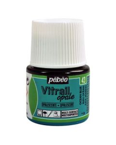 Pebeo Vitrail Opale Paint - 45 ML Bottle - Ocean Blue (043)