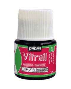 Pebeo Vitrail Paint - 45 ML Bottle - Vivid Pink (051)