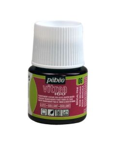 Pebeo Vitrea 160 Glossy Glass Paint - 45 ML Bottle - Bengal Pink  (06)