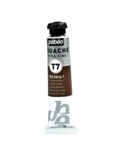 Pebeo Gouache Extra Fine T7 Paint - Burnt Umber (102) - 20 ML Tube