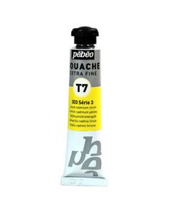 Pebeo Gouache Extra Fine T7 Paint - Lemon Cadmium Yellow (303) - 20 ML Tube