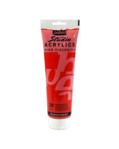 Pebeo High Viscosity Studio Acrylics - Quinacridone Scarlet (20) - Tube of 250 ML