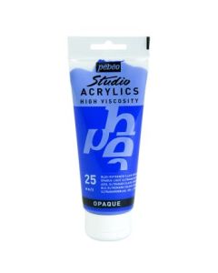 Pebeo High Viscosity Studio Acrylics - Opaque Light Ultramarine Blue (25) - Tube of 250 ML