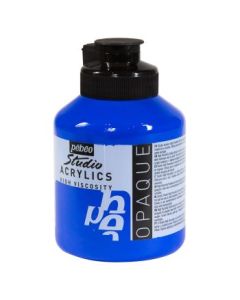 Pebeo High Viscosity Studio Acrylics - Opaque Cobalt Blue Hue (14) - Jar of 500 ML