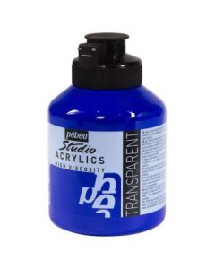 Pebeo High Viscosity Studio Acrylics - Dark Ultramarine Blue (15) - Jar of 500 ML