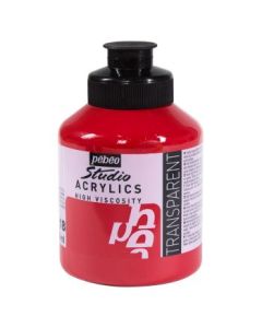 Pebeo High Viscosity Studio Acrylics - Naphthol Carmine (18) - Jar of 500 ML