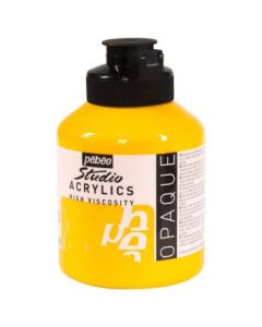 Pebeo High Viscosity Studio Acrylics - Medium Cadmium Yellow Hue (23) - Jar of 500 ML