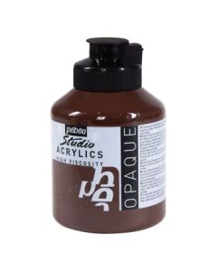 Pebeo High Viscosity Studio Acrylics - Burnt Umber (29) - Jar of 500 ML