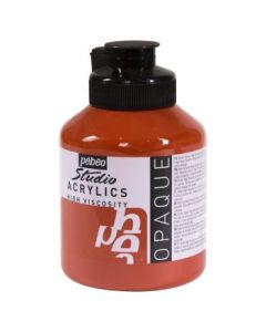 Pebeo High Viscosity Studio Acrylics - Burnt Sienna (38) - Jar of 500 ML