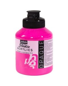 Pebeo High Viscosity Studio Acrylics - Opaque Vivid Pink (45) - Jar of 500 ML