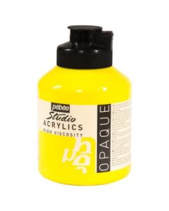 Pebeo High Viscosity Studio Acrylics - Opaque Primary Yellow (48) - Jar of 500 ML