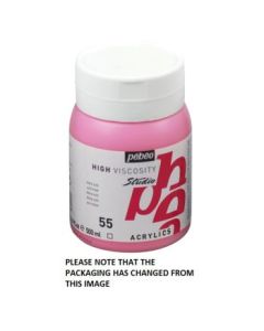 Pebeo High Viscosity Studio Acrylics - Azo Pink (55) - Jar of 500 ML