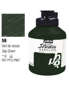 Pebeo High Viscosity Studio Acrylics - Opaque Sap Green (59) - Jar of 500 ML