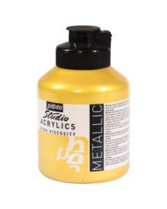 Pebeo High Viscosity Studio Acrylics - Gold (352) - Jar of 500 ML