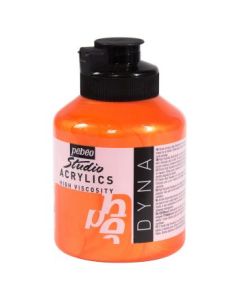 Pebeo High Viscosity Studio Acrylics - Iridescent Orange-Yellow (353) - Jar of 500 ML