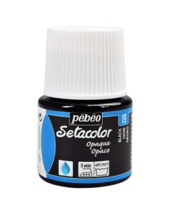 Pebeo Setacolor Opaque Paint - 45 ml bottle - Black (19)