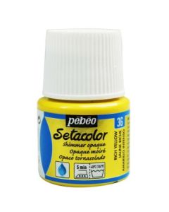 Pebeo Setacolor Opaque Shimmer Paint - 45 ml bottle - Rich Yellow (36)