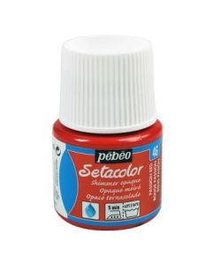 Pebeo Setacolor Opaque Shimmer Paint - 45 ml bottle - Passion Red (46)