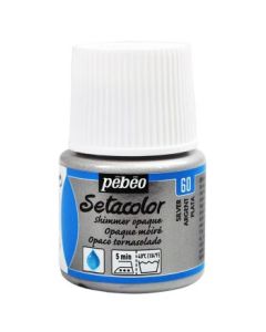 Pebeo Setacolor Opaque Shimmer Paint - 45 ml bottle - Silver (60)