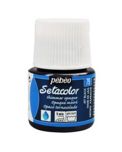 Pebeo Setacolor Opaque Shimmer Paint - 45 ml bottle - Jet Black (79)