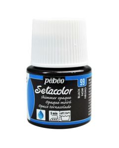 Pebeo Setacolor Opaque Shimmer Paint - 45 ml bottle - Black (99)