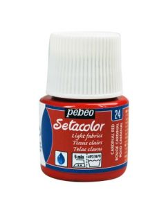 Pebeo Setacolor Light Fabrics Paint - 45 ml bottle - Cardinal Red (24)