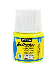 Pebeo Setacolor Light Fabrics Paint - 45 ml bottle - Fluorescent Yellow (31)