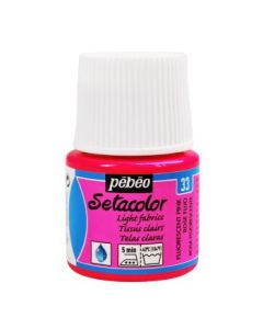 Pebeo Setacolor Light Fabrics Paint - 45 ml bottle - Fluorescent Pink (33)