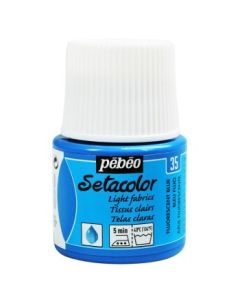 Pebeo Setacolor Light Fabrics Paint - 45 ml bottle - Fluorescent Blue (24)