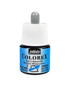 Pebeo Colorex Watercolour Inks - Bottle of 45 ML - China Blue (003)