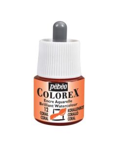 Pebeo Colorex Watercolour Inks - Bottle of 45 ML - Coral (012)