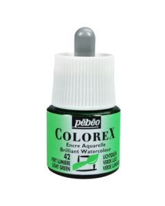 Pebeo Colorex Watercolour Inks - Bottle of 45 ML - Light Green (042)