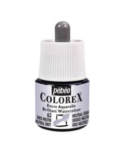 Pebeo Colorex Watercolour Inks - Bottle of 45 ML - Neutral Grey (063)