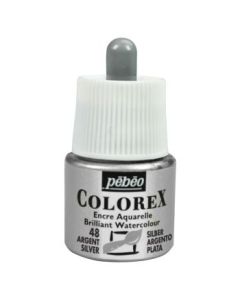 Pebeo Colorex Watercolour Inks - Bottle of 45 ML - Silver (048)