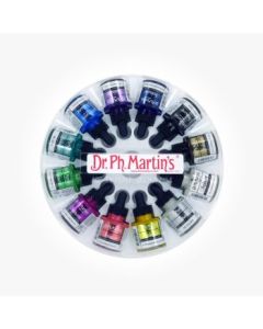 Dr. Ph. Martin's Iridescent Calligraphy Colors - 12 x 30 ml Bottles - Set 1