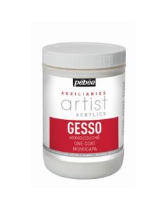 Pebeo Extra Fine Artist Acrylics Auxiliaries - One Coat Gesso - 1000 ml jar