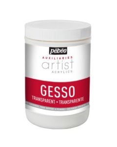 Pebeo Extra Fine Artist Acrylics Auxiliaries - Transparent Gesso - 1000 ml jar